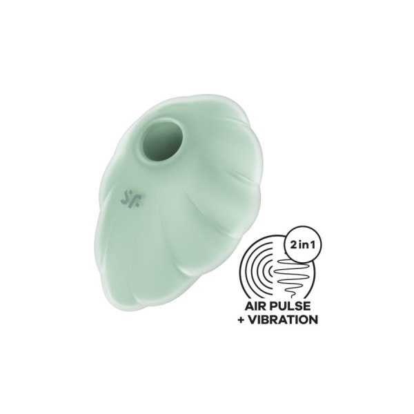 Stimulateur clitoridien par onde de pression sans contact et par vibration USB vert menthe, Cloud Dancer Satisfyer 